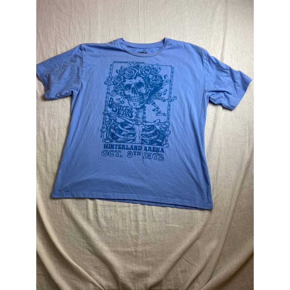 Grateful Dead Shirt Bertha Graphic Print Winterland Arena 1972 Blue Medium